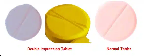 Common tablet defects double impression