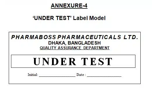 SOP for sampling method of raw materials under test tagt