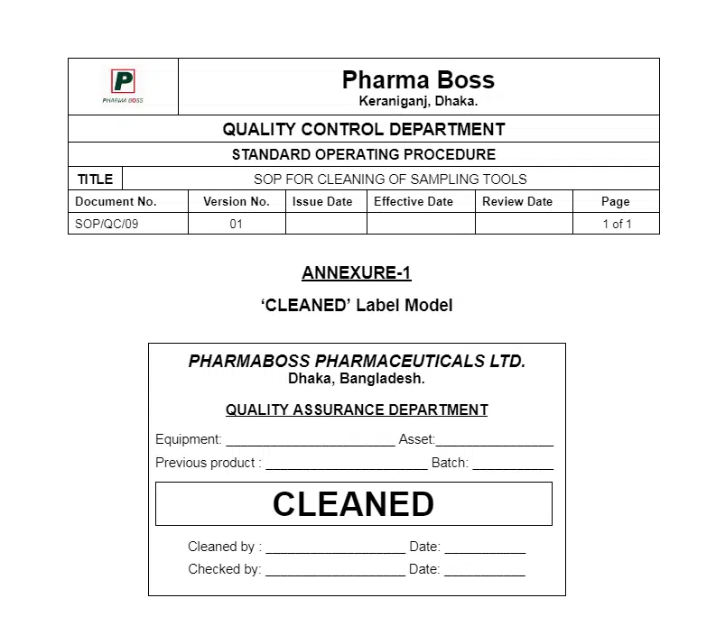 cleaning of sampling tools